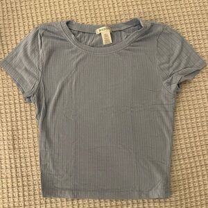 Light blue ribbed baby tee